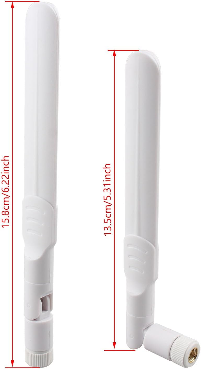 Futheda 2pcs 2.4GHz 5GHz 5.8GHz 8dBi Dual Band WiFi Aerial Antenna with MIMO RP-SMA Male Connector Compatible with SUS