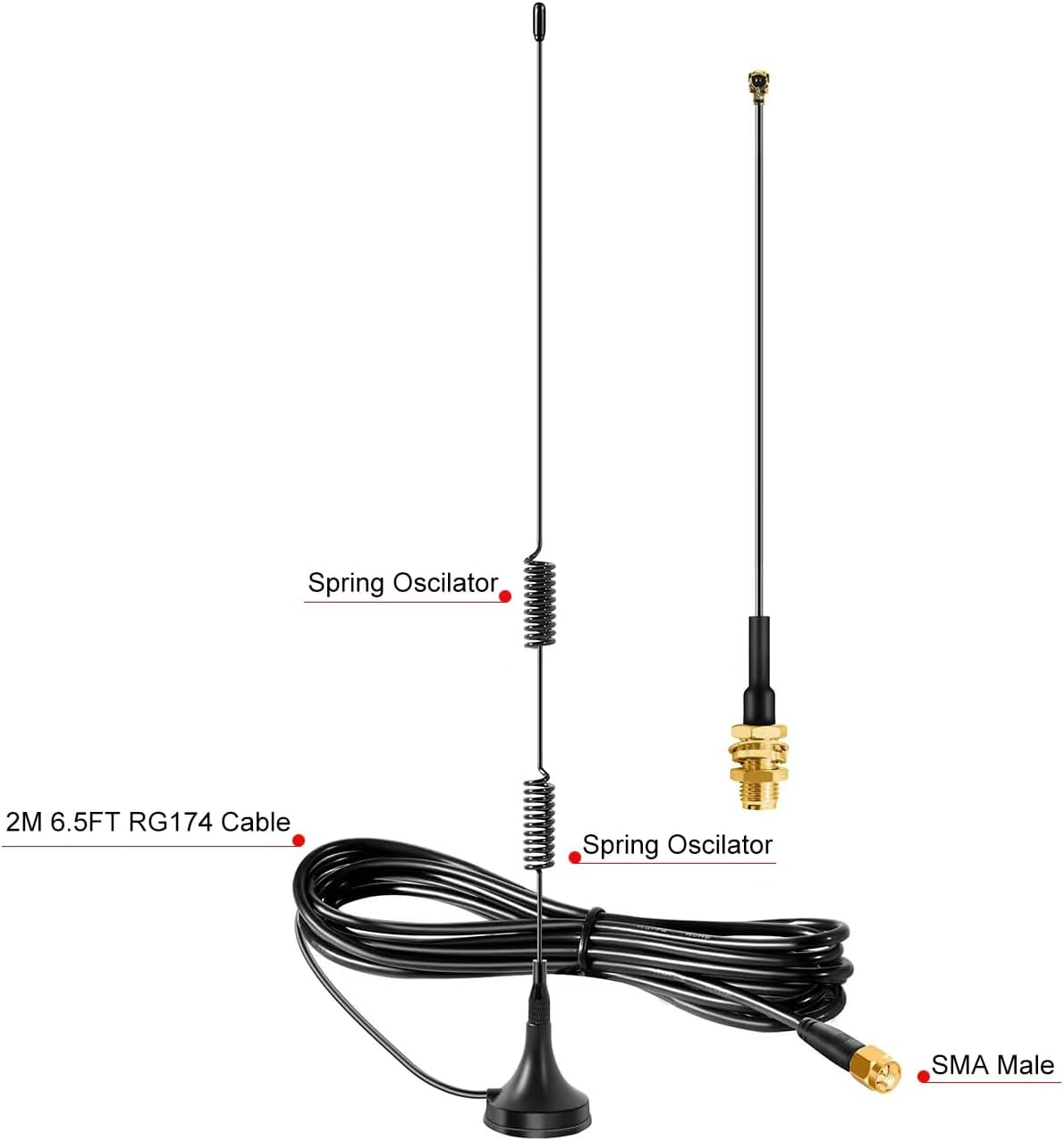slinkdsco 915MHz ESP32 V3 915MHz 10cm (2 Sets), Meshtastic Long Range Lora Magnetic Base Antenna with SMA Male for LoRa
