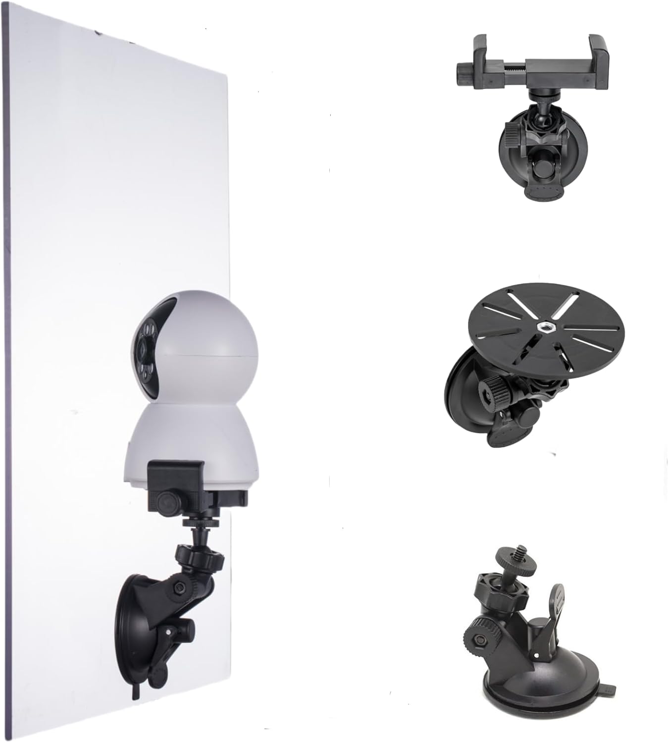 LamYHeng (2) Window Mount for Security Camera,Rotating Suction Mount Bracket,Compatible with Universal Security Cameras
