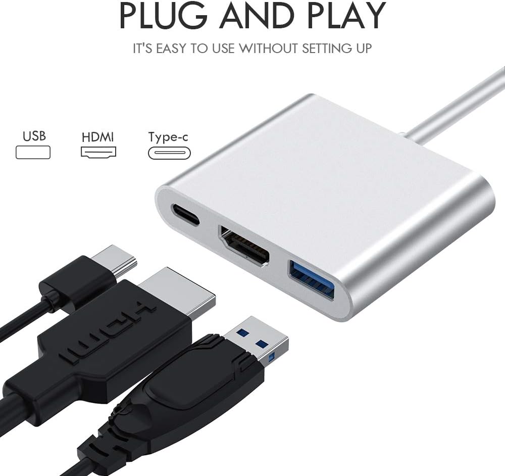 NAGFAK 3.1 4K 3.0 2015/16/17/18 USB C to HDMI Multiport Adapter USB to HDMI Video Converter/USB hub Port PD Quick