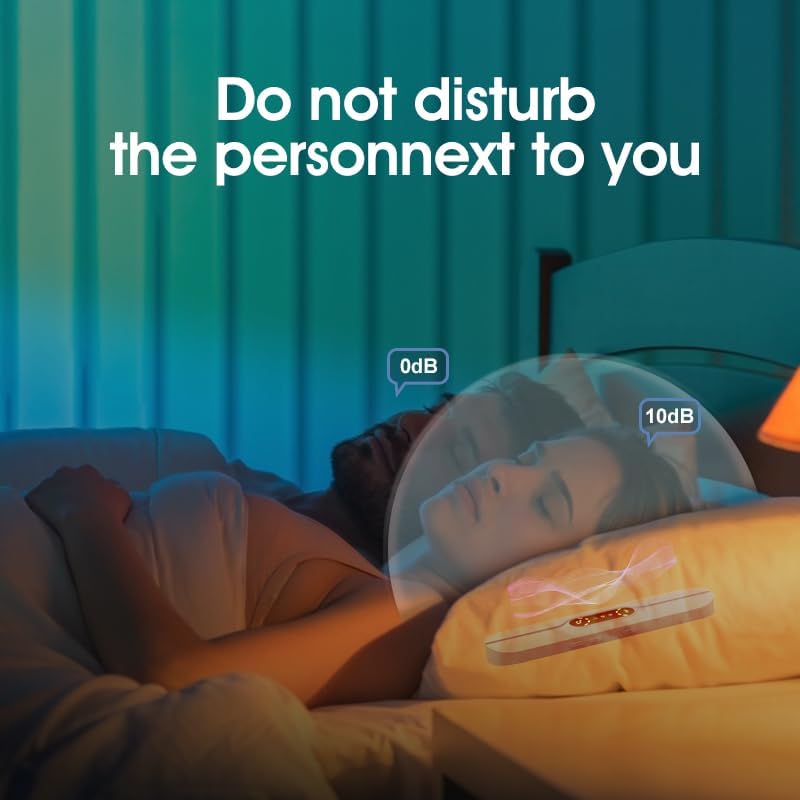 STEHEALTH 3D Pillow Speaker for Sleeping, Bluetooth Bone Conduction, White Noise, Volume Control, Sleep TimerSide
