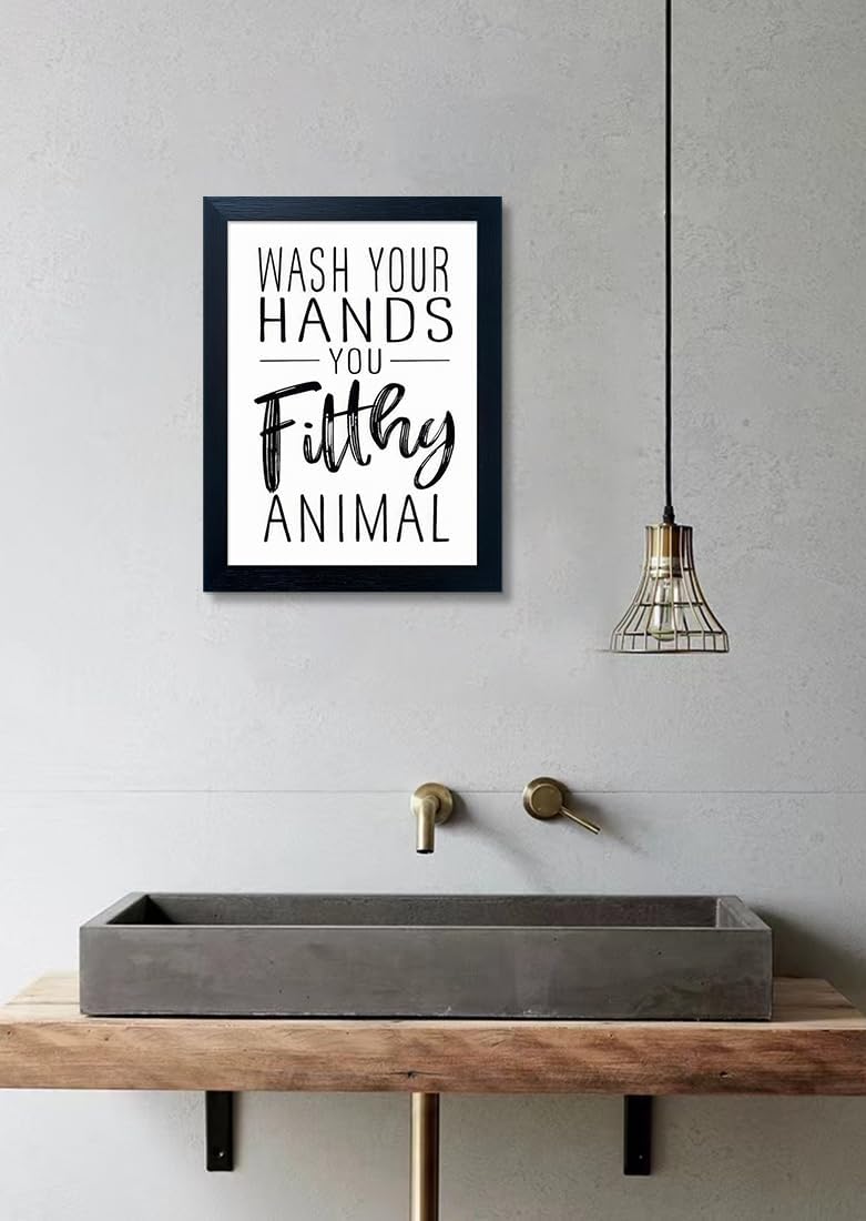 Regine Switzerland Bathroom Decor | Black and White Framed Art Prints for Guest Toilets & Kids' Washrooms