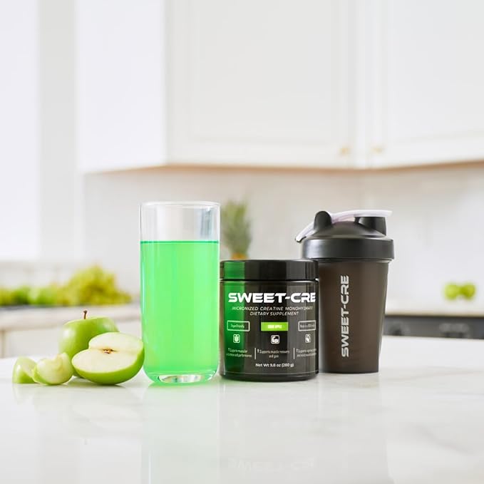Creatine Monohydrate – 5g Creatine Monohydrate Powder – Advanced Creatine for Women and Men – Bulk Supplements Creatine – Delicious Fruit Punch Flavor – 10oz (40 Servings, Sour Apple)