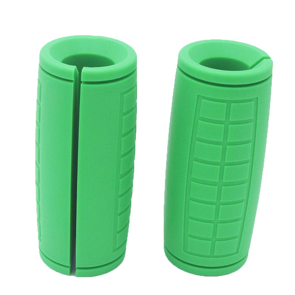 yuhqc Weight Bar Grips Fit Standard Barbell, Dumbell Handles, Thick Bar Training Adapter for Weightlifting & Cable Attachments Fitness Training Rope Grips for Body Arm Forearm Builder Strength(Green)