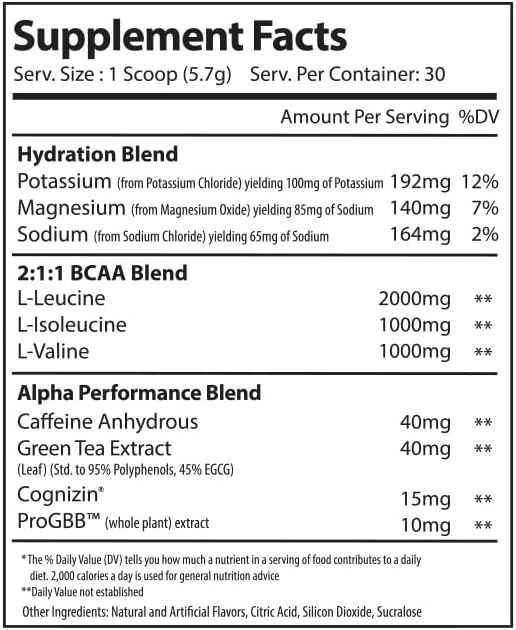 Amino NRG+ BCAA Amino Energy Recovery Powder - Hydration Blend with Electrolytes - Focus Blend for Optimal Performance Support in Men & Women (30 Servings, Peachy Mango)
