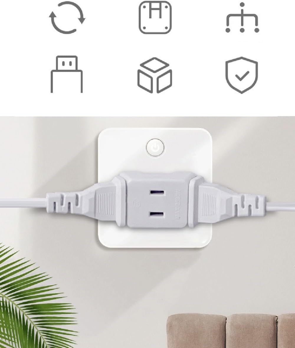 VEY14 3-in-1 2-Prong (4pcs) Mini Travel Outlet Adapter Power Converter, Portable Plug Wall Outlet Splitter
