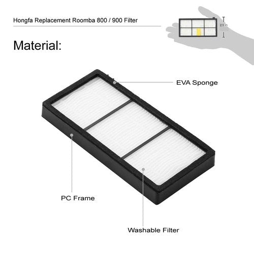 Hongfa Replacement for iRobot Roomba Filters 960 981,15 Packs 800 and 900 Series Hepa Filters for Roomba 960 980 870 880 960 877 871 880 890 891 805 Robotic Vacuum Parts