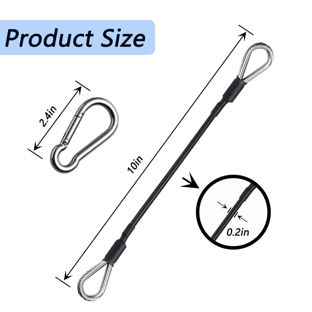 LOOEEL 3PCS Gym Cable Extension,Gym Extension Cable-Thick 0.2",Fitness Extension Rope Attachments Compatible Replacement Gym Cables Machine Extension for Tricep Pull Down,Leg Extensions Machine