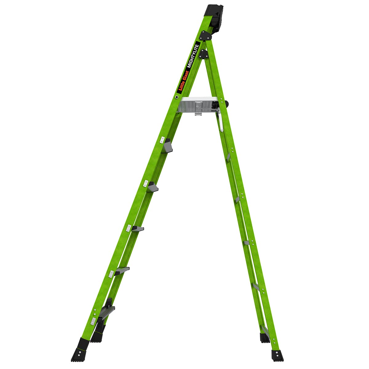 Little Giant Ladders, MightyLite 2.0, 8' Stepladder with Ground Cue, Fiberglass, Type IAA, 375 lbs Weight Rating, (15408-001), Green