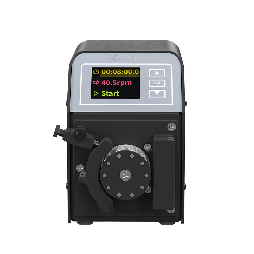 Kamoer M0-KMC Dual Channel 0-10.3ml/min (One Channel) Low Flow Adjustable High Precision 24V Closed Loop Stepper Motor Peristaltic Pump Liquid Dosing Pump for Laboratory with RS485 Control