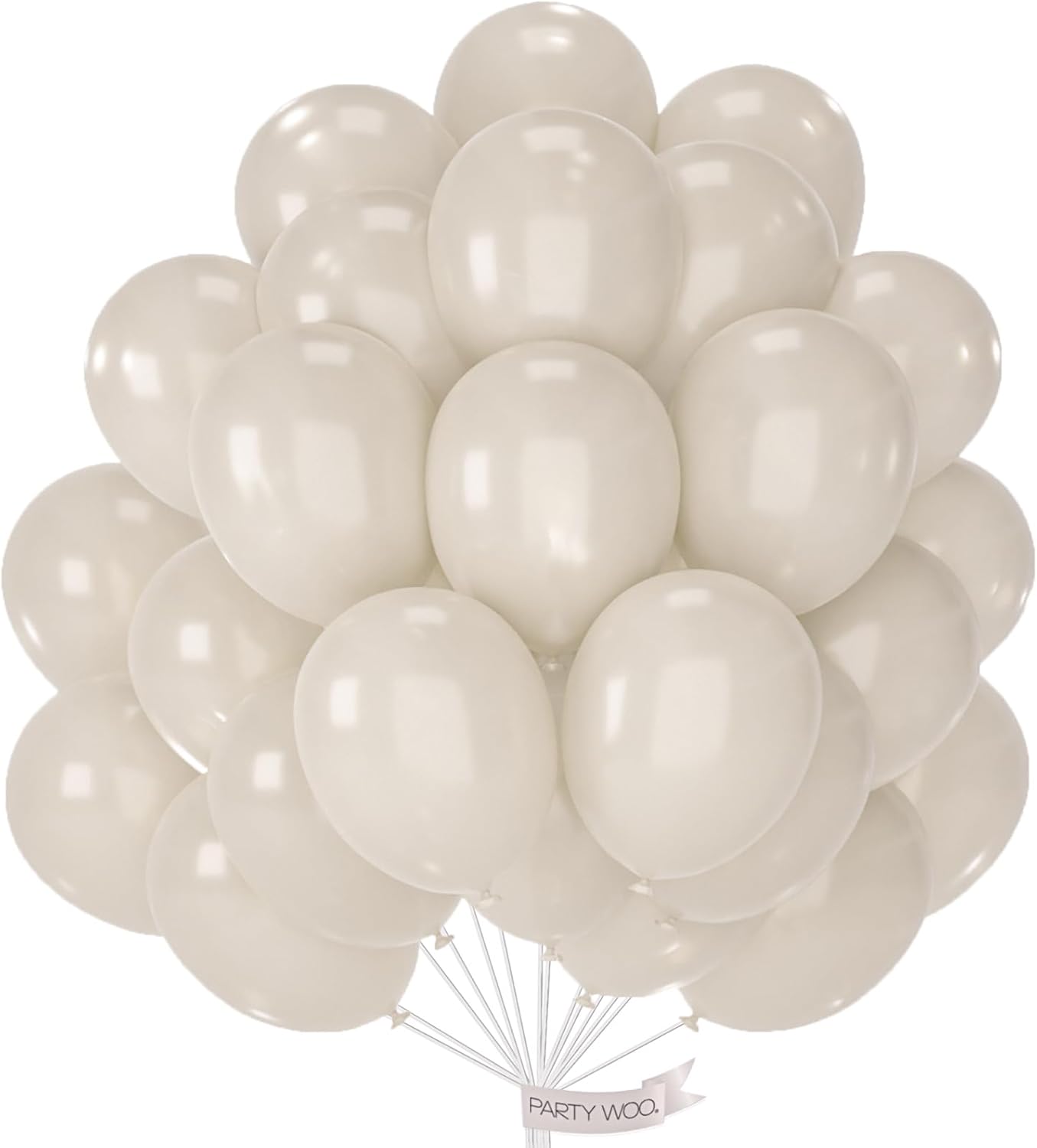 PartyWoo Pearl Beige Balloons - 50pcs 12 Inch Off White Latex Balloons for Weddings & Celebrations