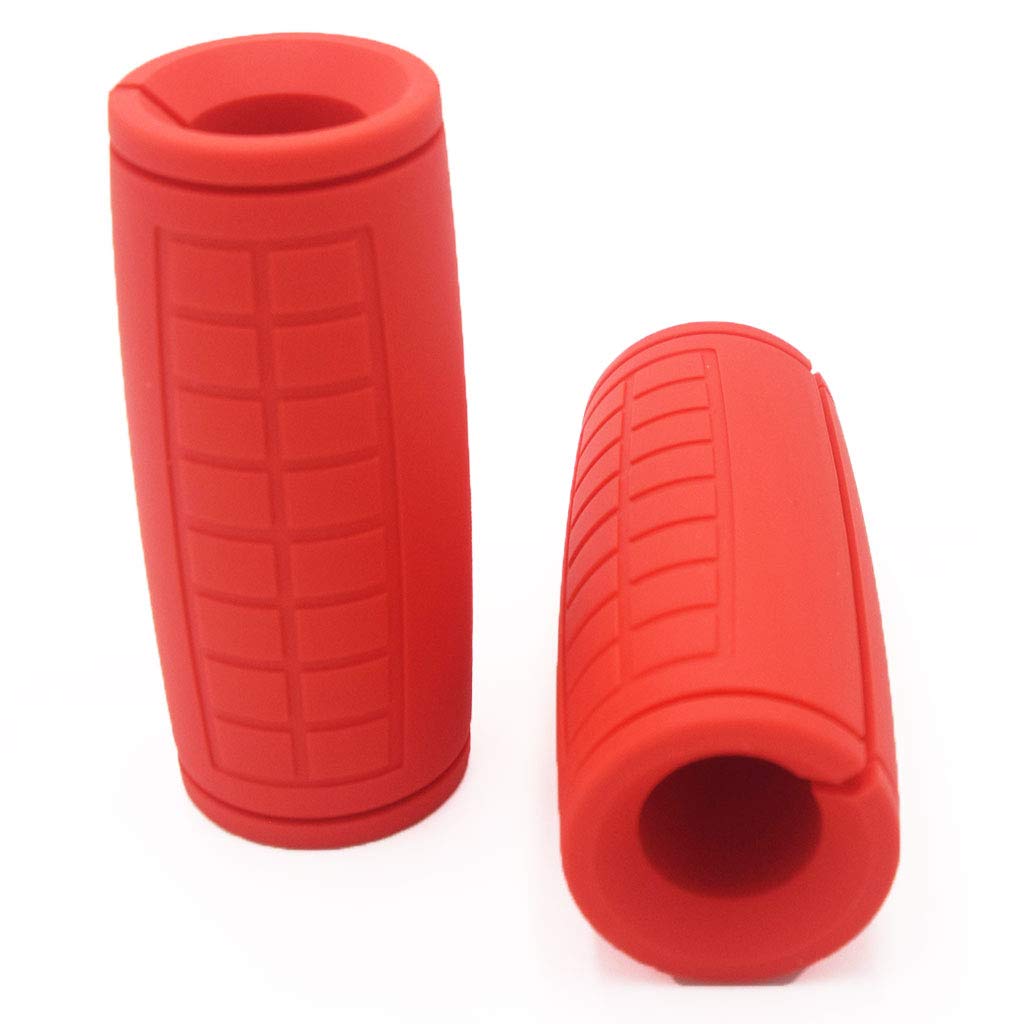 yuhqc Weight Bar Grips Fit Standard Barbell, Dumbell Handles, Thick Bar Training Adapter for Weightlifting & Cable Attachments Fitness Training Rope Grips for Body Arm Forearm Builder Strength(Red)