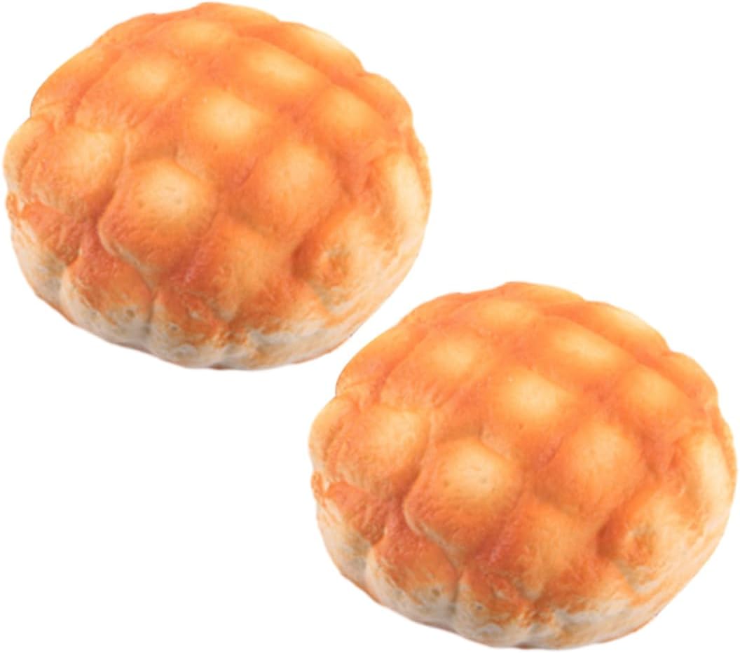 10pcs Yardwe Lifelike Pu Pineapple Bread for Bakery Display Kitchen Decor Photography Props Soft and Safe Artificial