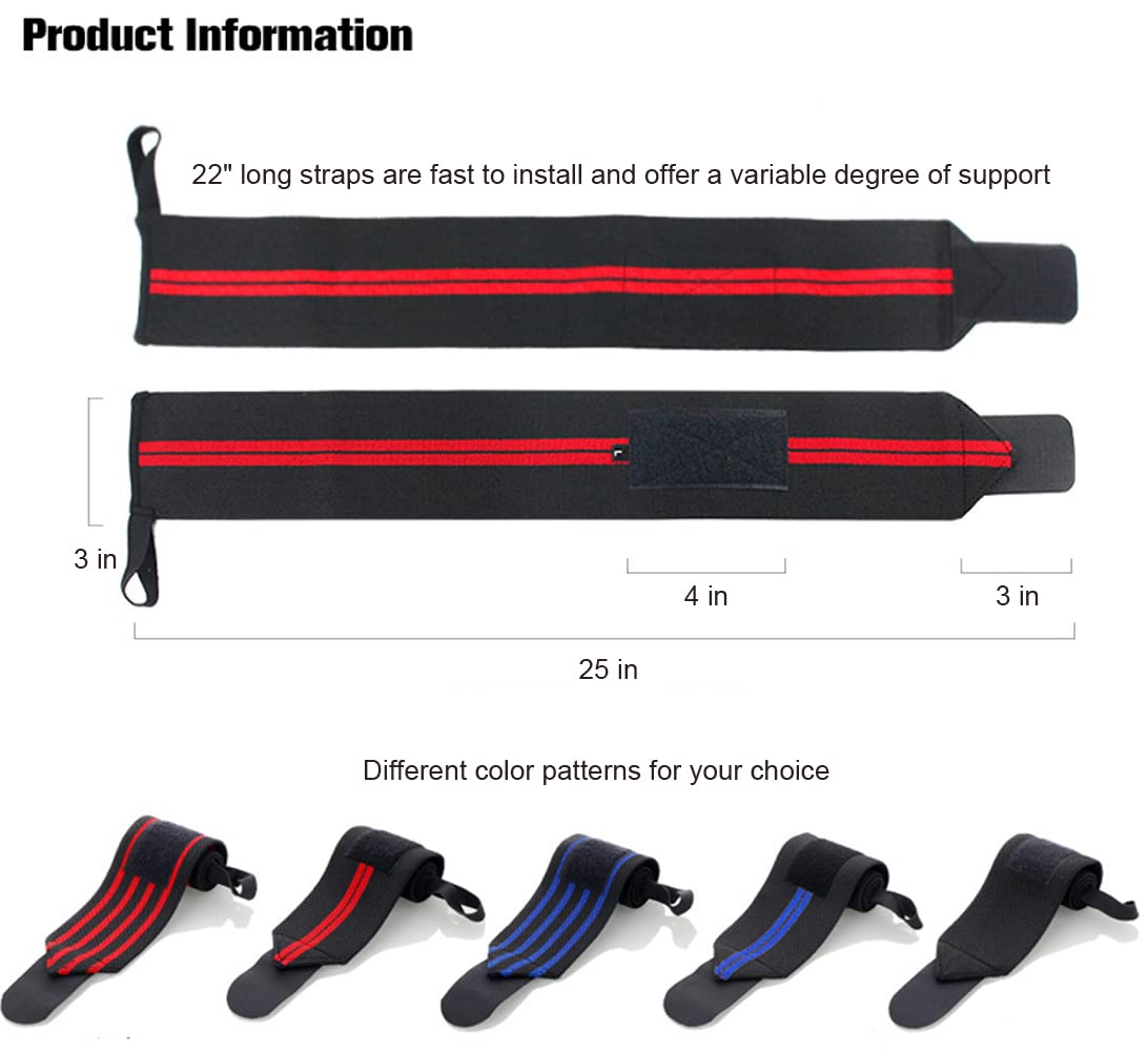 SUJAYU Wrist Wraps, 2 Pack Wrist Brace Wrist Straps for Weightlifting, Wrist Straps Lifting Straps Wrist Weights Carpal Tunnel Wrist Brace, Wrist Brace for Working Out Gym Accessories for Men (Blue B)