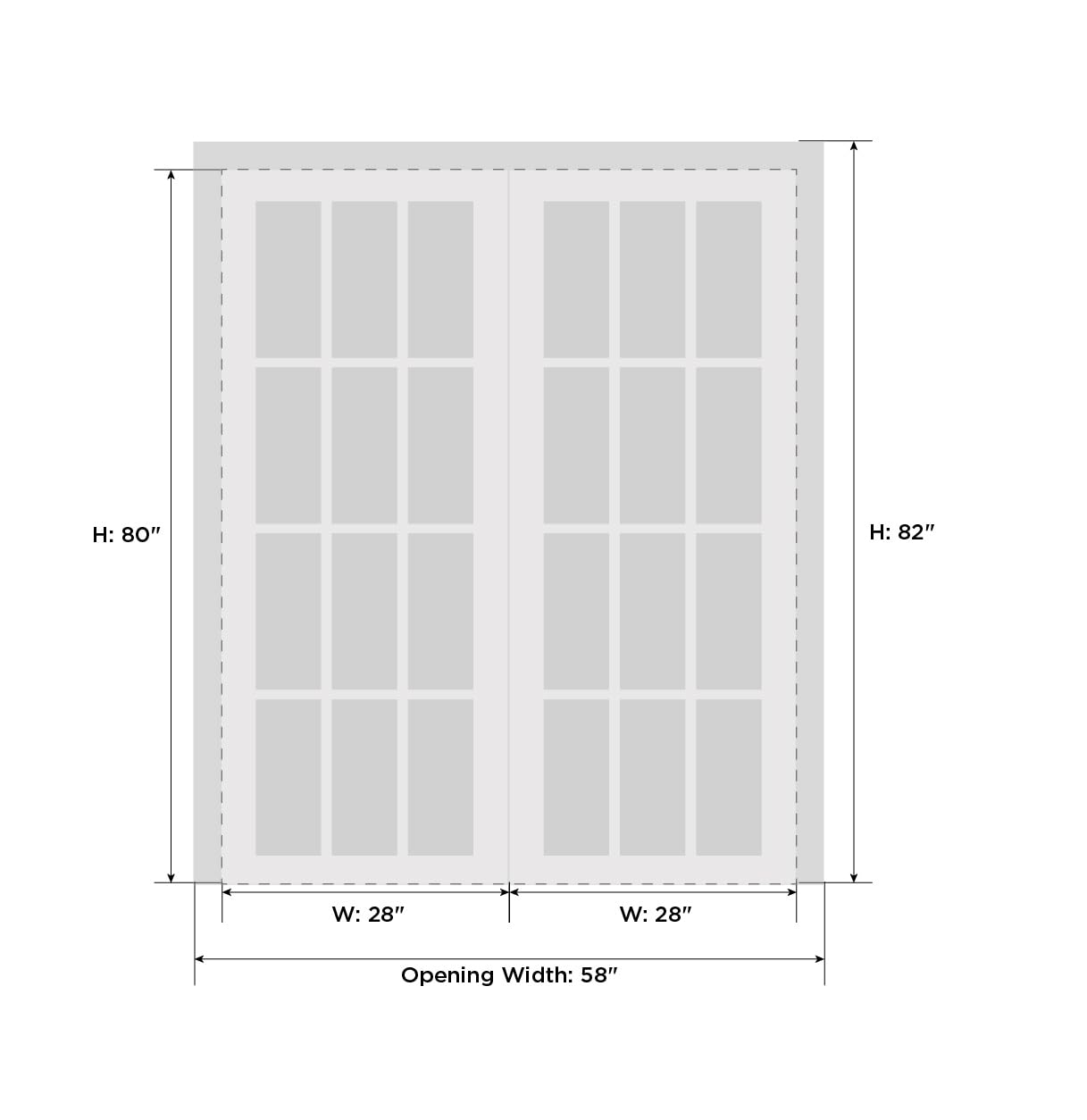 SARTODOORS Quadro 4088 Interior Doors 56 x 80 in, Black Matte Frosted Glass Solid French Double Door, Solid MDF Core, Frame and Satin Nickel Hardware Included