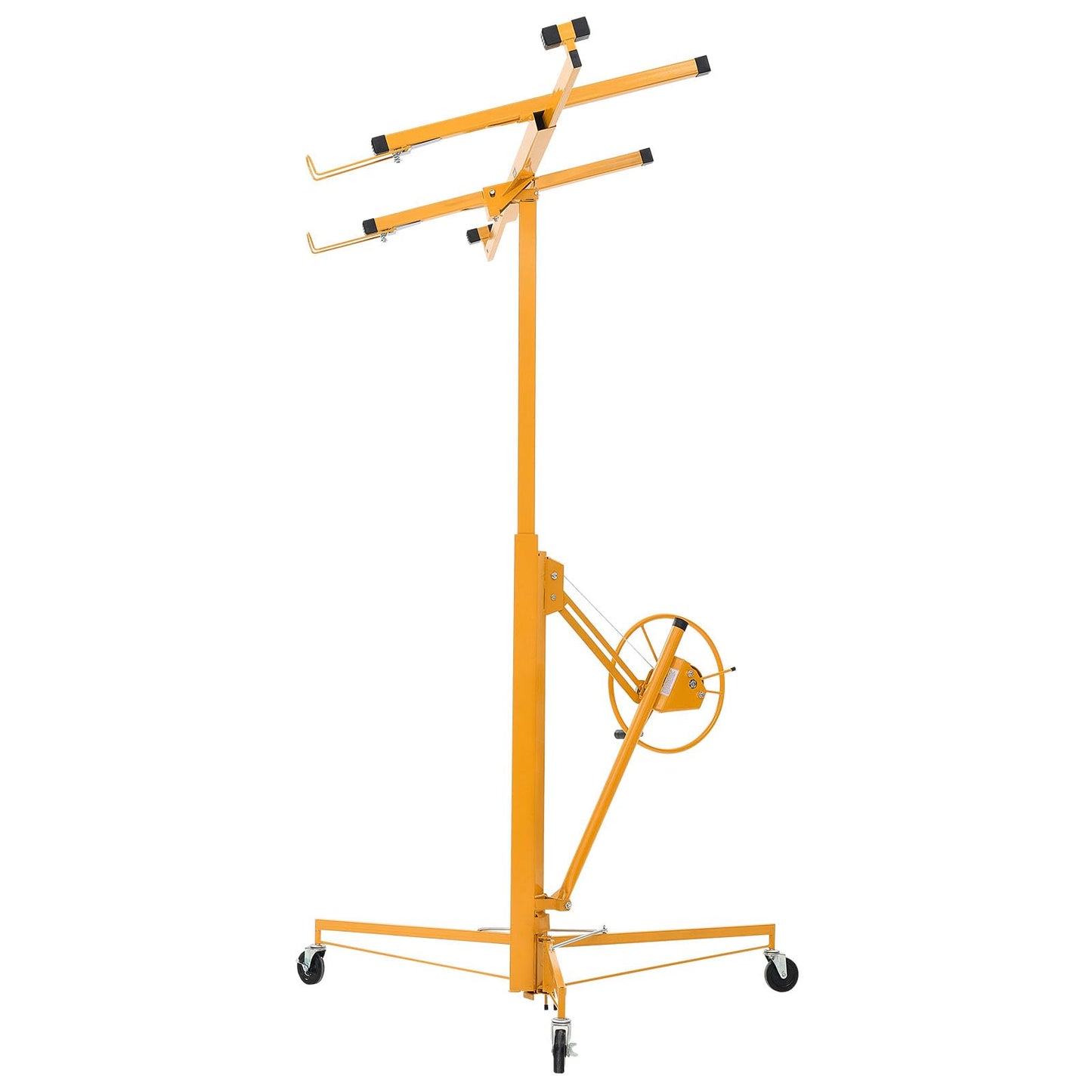 VEVOR 11ft Drywall Lift, Heavy-Duty 150 lbs Sheetrock Hoist with Adjustable Telescoping Arm, Lockable Wheels, Drywall Lifter Panel Jack Hoist Tools Ideal for Ceiling & Wall Installation (Yellow)