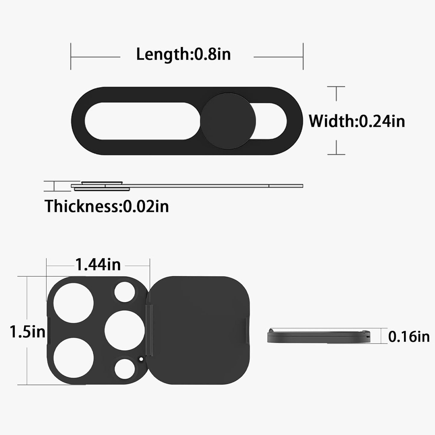 EYSOFT 14 Pro/14 Recognition2Pack Privacy Cover Compatible for iPhone Pro Max with Front Camera Cover,Protect Privacy
