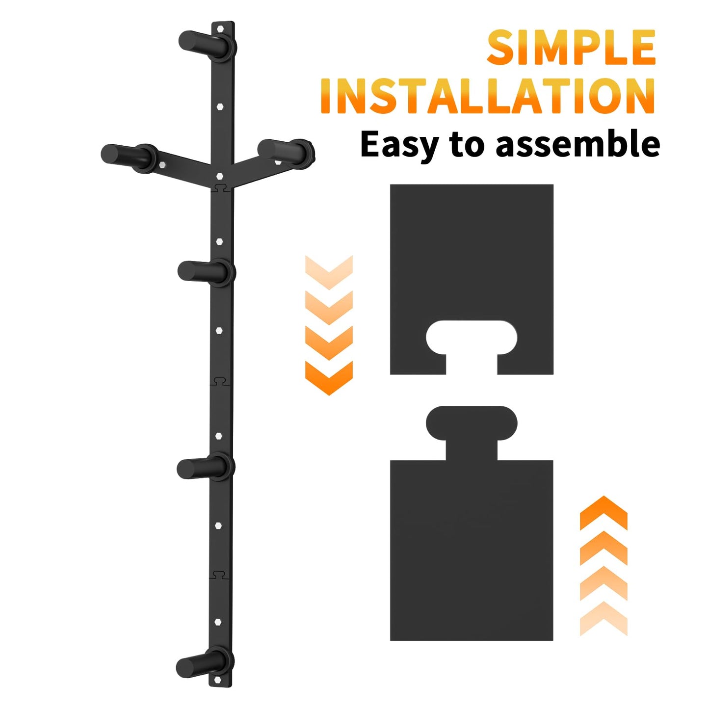 EVERYMATE Weight Plate Storage Rack, Wall Mounted Weight Plate Holder, Bumper Plate Storage for Home Gym, Heavy Weight Plates Holder Fit 2"Plates (6peg)
