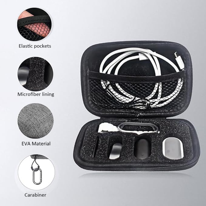 Xininyia [1+1 Pack] for PLAUD NotePin AI Voice Recorder Carrying Case & Charging Cable, Only Case - Carrying Travel Bag