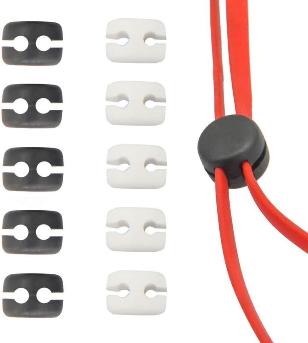 CCeCCe 10 Pack 2mm Headset Earphone Cable Slider Y Splitter Detachable Clip Adjusting Divider Stopper in Ear Monitor