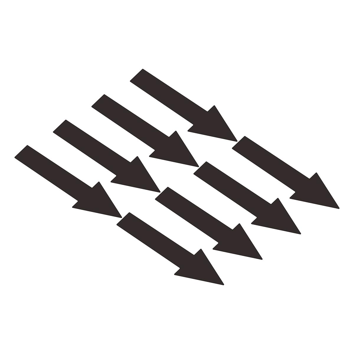 Beiyier Large Removable 8-Piece 12" Vinyl Directional Arrow Stickers, Adhesive Floor Decals for Waterproof Marking and Safe Road Instructions (5×12 inches, Black