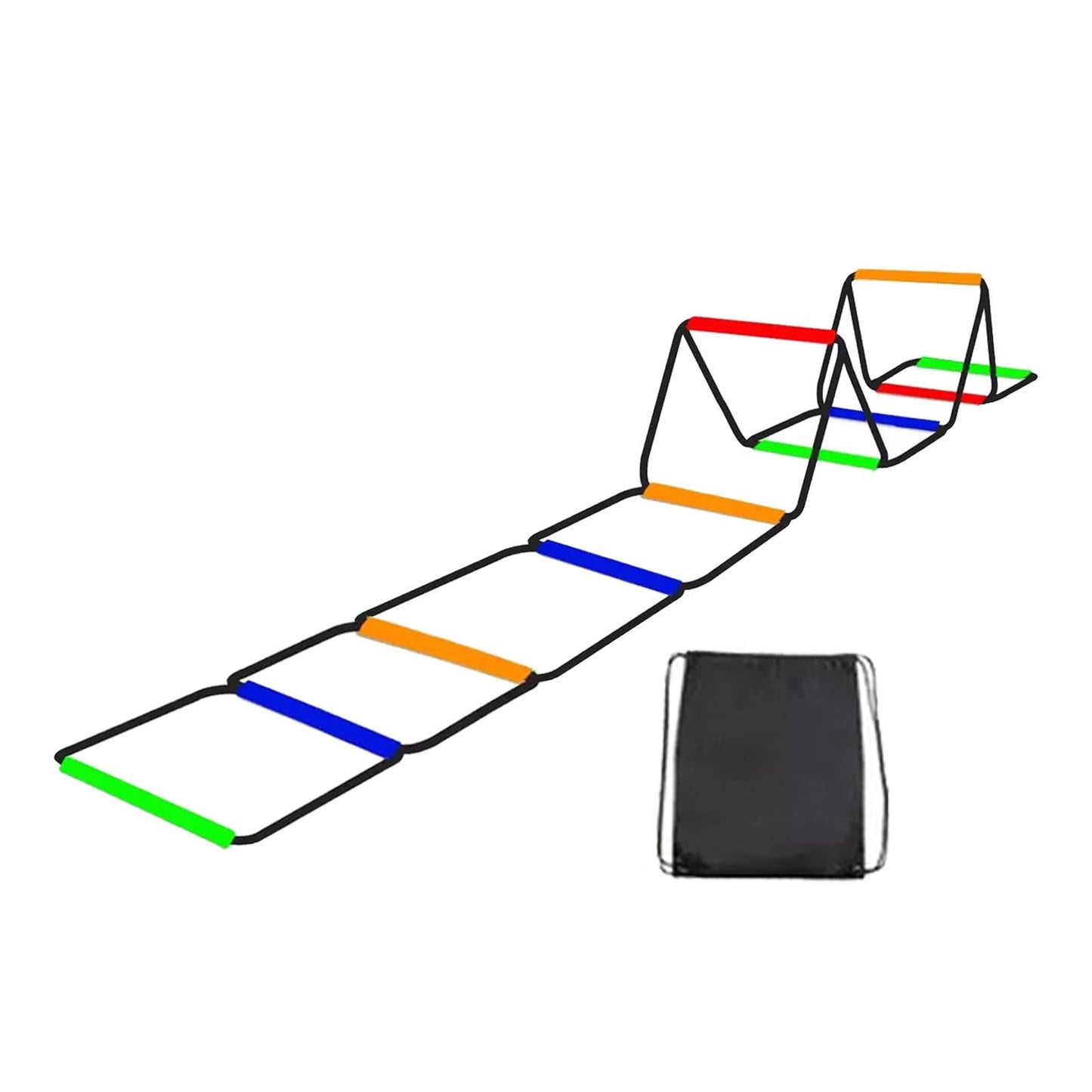 Colaxi Agility Ladder Speed Ladder Workout Improves Coordination Home Gym Outdoor Sports Folding Rugby Multipurpose Fitness Training, 10 Grids with Bag