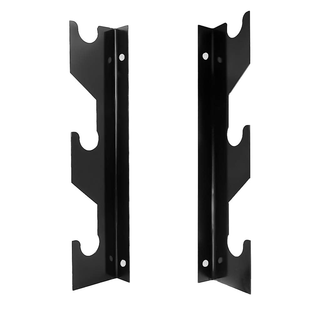 FUXIN Horizontal Steel Barbell Holder, Wall Mounted Olympic Bar Holder Weight Bar Storage Rack Heavy Duty Barbell Racks, 1 Pair (3 Bars)