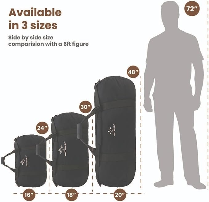 WHITEDUCK Heavy Duty Canvas Duffel Bag for Men and Women - Foldable Military Army Style Duffel Bag, with Full Length Zipper- Outdoors, Travel, Gym & Storage