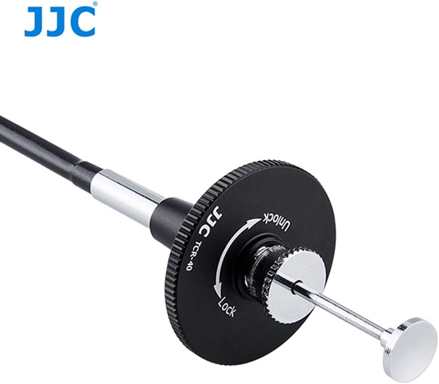 Fotasy TCR-70BK 70cm Bulb-Lock JJC Black Threaded Cable Release, Mechanical Shutter Release Cable, Mechanical Cable