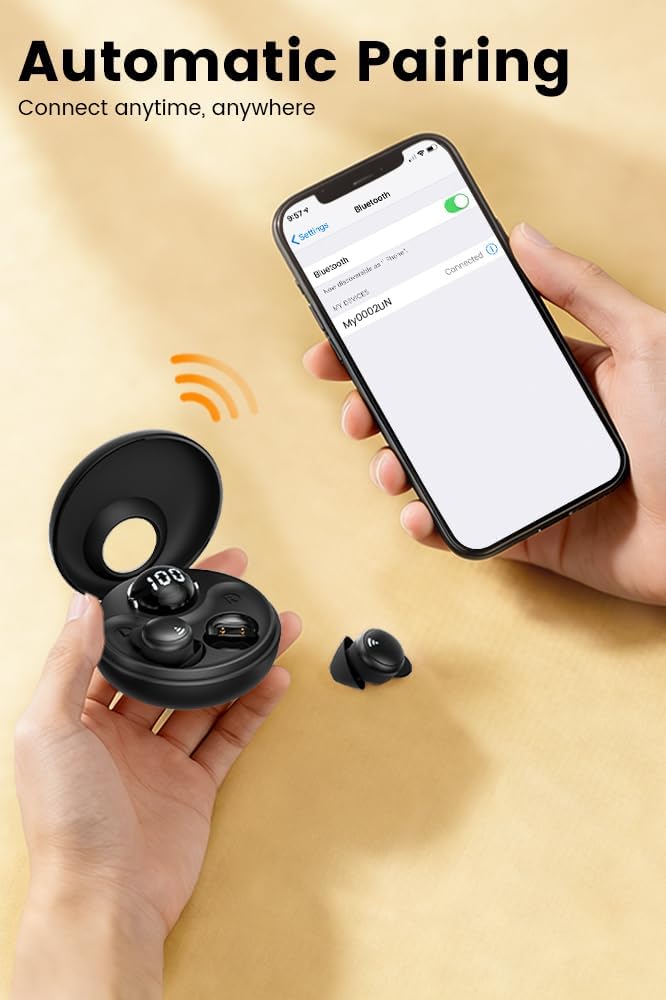 CuiSuto Sleep Earbuds for Side Sleepers Wireless Bluetooth Headphones Mini Invisible Earplugs Small Design Comfortable