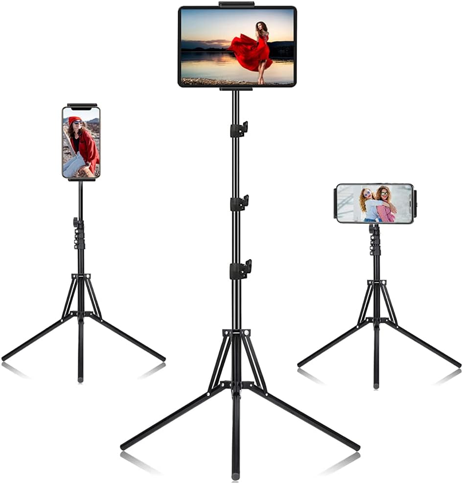 SAMHOUSING 65 inch 360 4.5-12.9 Inch Ipad Tripod Stand, with Height Adjustable iPad Stand Holder & iPad Floor Stand