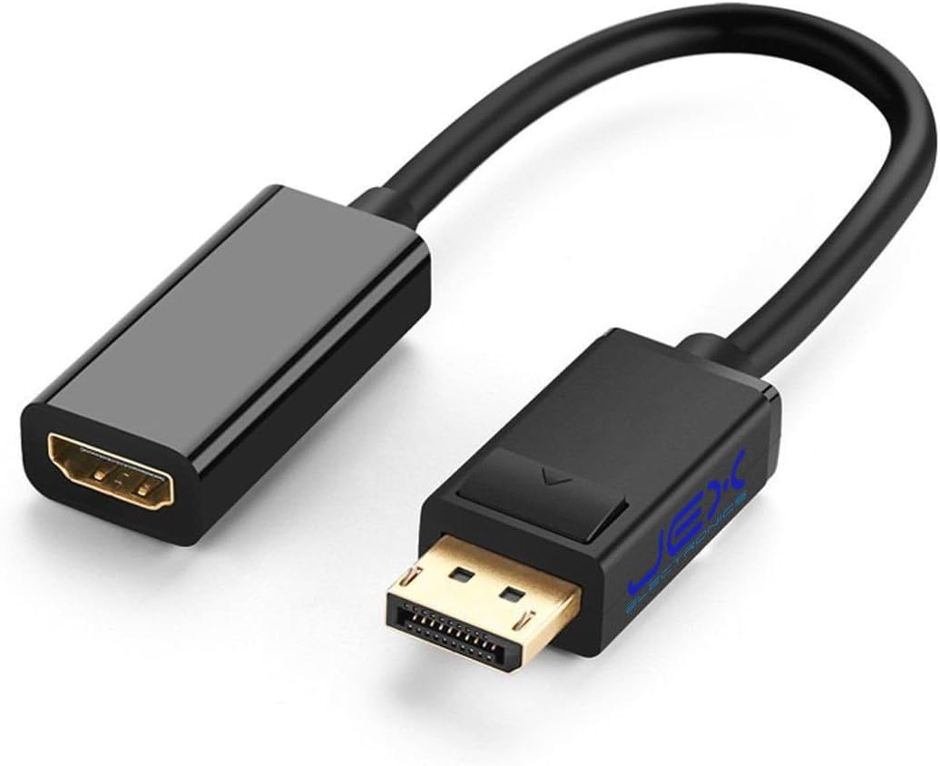 Jex Electronics Male Display Port DP to Female HDMI Adapter for Laptop, Computer PC Nvidia AMD Display Port Graphics
