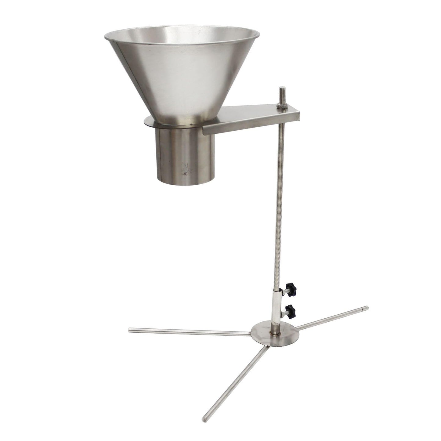 INTBUYING Stainless Steel Feeding Hopper Funnel with Stand Food Grade Kitchen Funnel Hopper for Powder Paste Liquid and Granule Manual Filling 8 cm