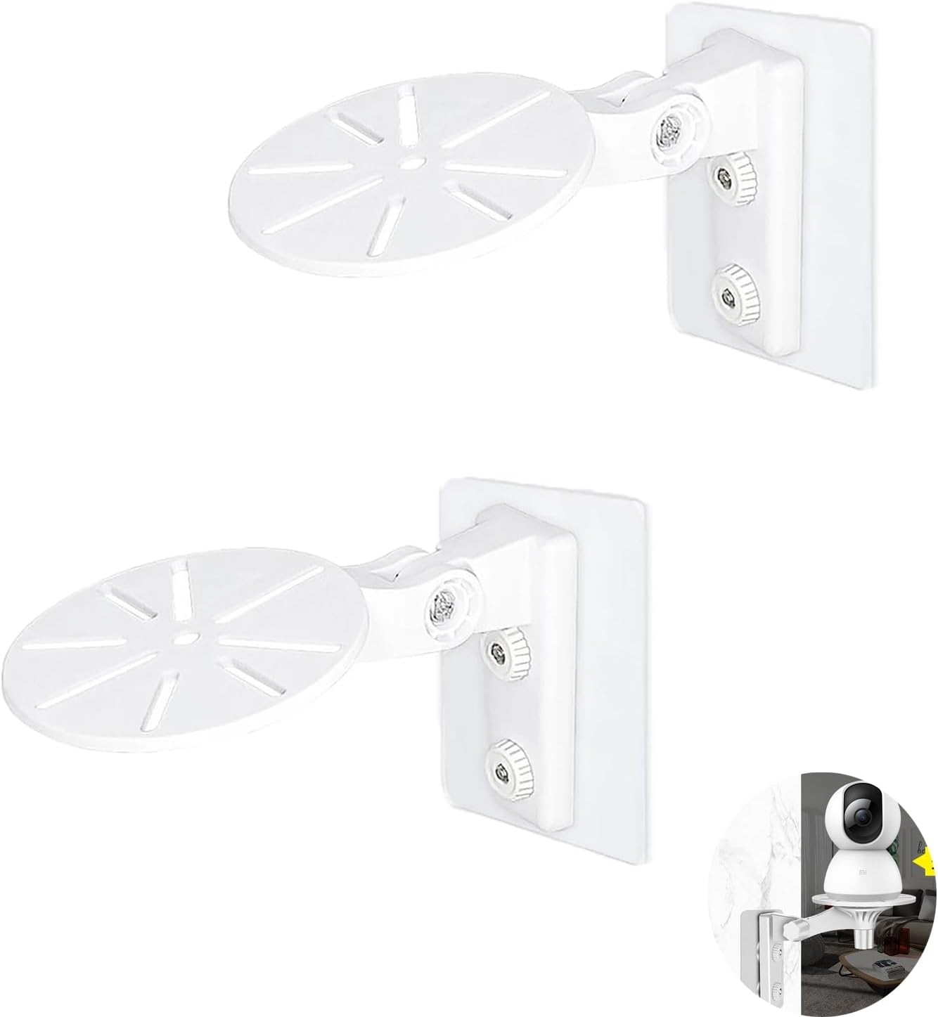 UtySty 2 Pack Home Security Camera Bracket Wall Mount Holder Dome Camera Ceiling Adhesive Non Screw Stand for Security