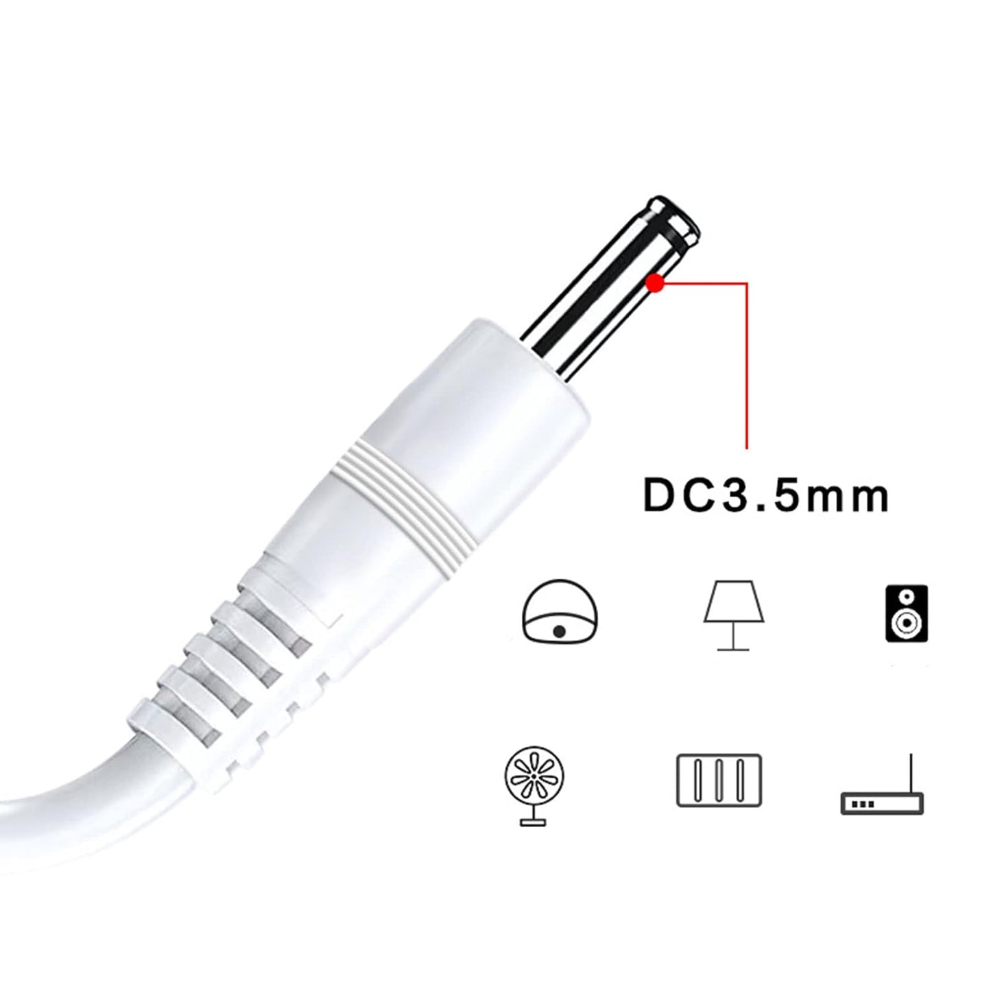 generic 3.5 1.35mm Straight Power Connector Adapter X Plug to USB Power Cable for Table Lamp