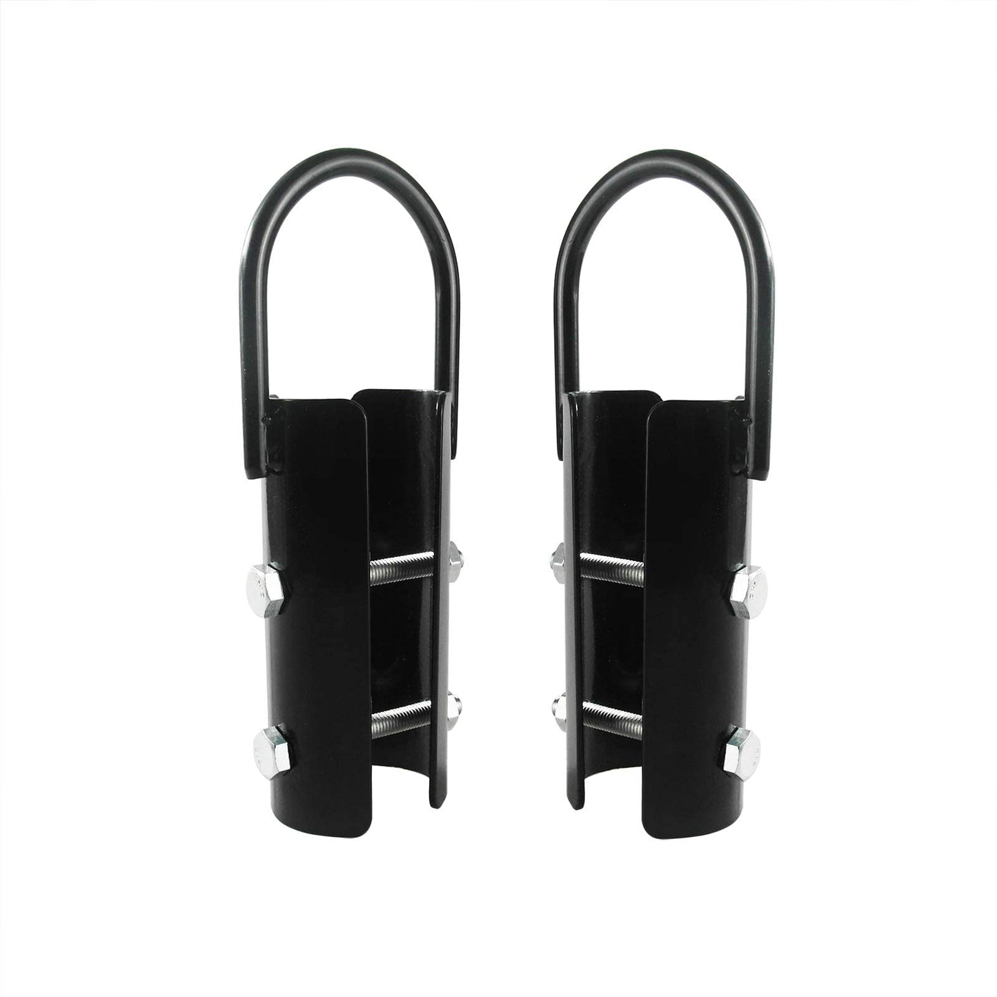 Vehcarc 2 Sets Climbing Rope Clamp, 1½",1.5” Battle Rope Attachment Hook Accessories, Rope Clasp for Rope Climb, Climbing Training Garage Home Gym Workout Fitness Strength Training (1.5" 2PCS Black)