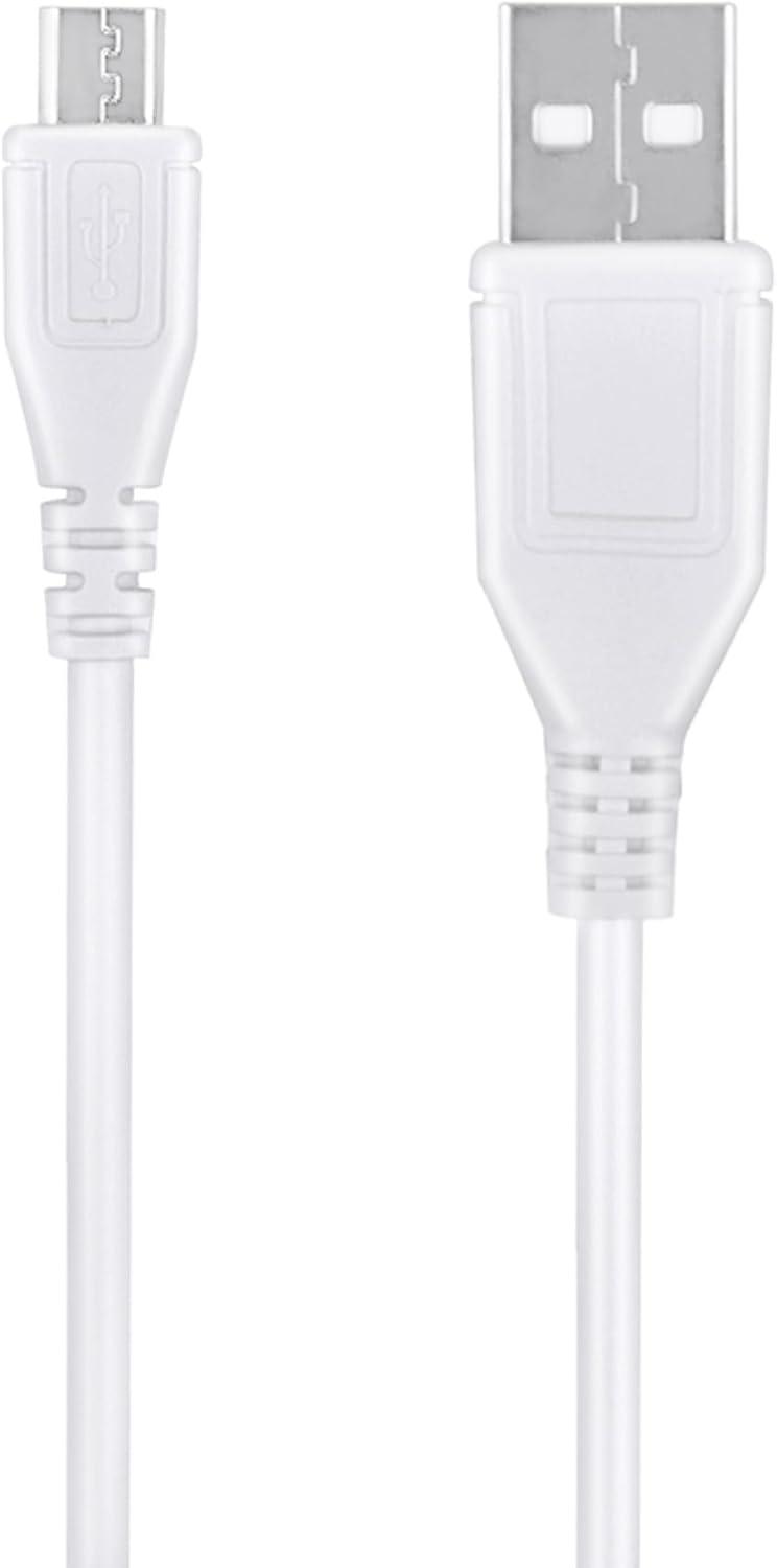 FITE ON 5ft S-100 White Micro USB Power Charging Cord Cable Lead Compatible with Sound Oasis White Noise Machine