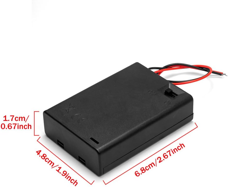 LampVPath (Pack 4 3AA 4.5V 3X 1.5V of Battery Holder with Switch, AA Battery Holder with Leads and Switch