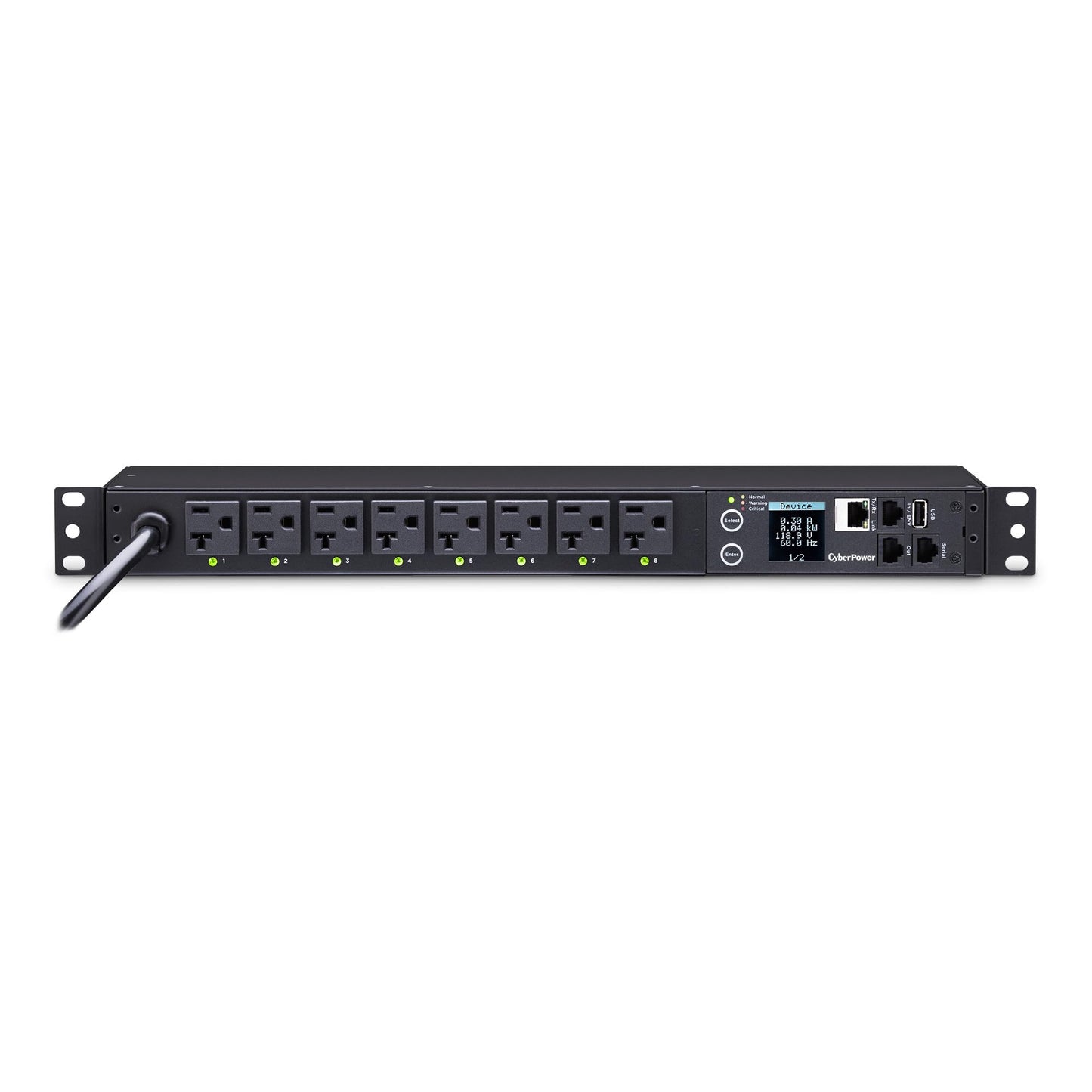 CyberPower PDU41002 Switched PDU, 100-120V/20A (Derated to 15A), 8 Outlets, 1U Rackmount