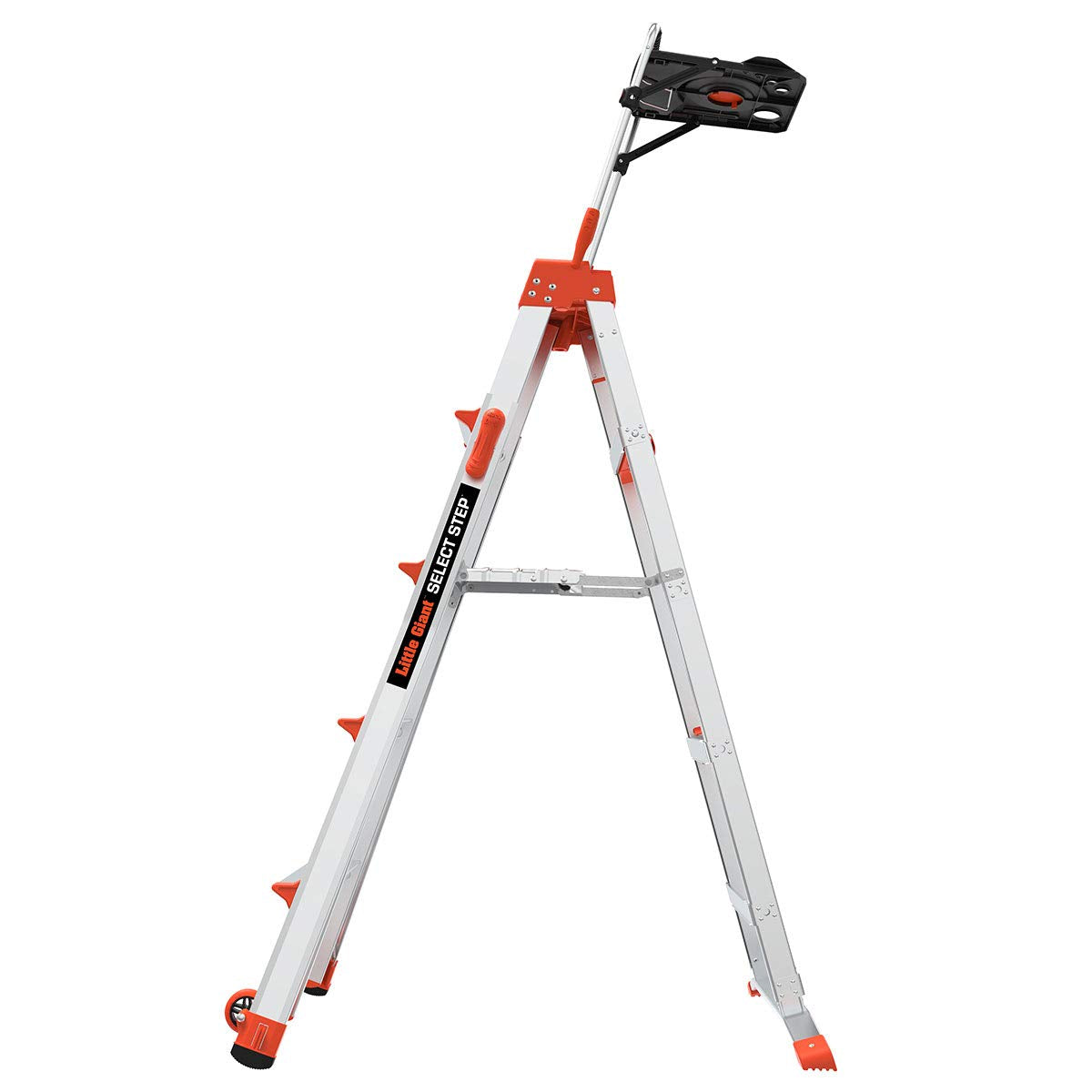 Little Giant Ladders, Select Step with AirDeck Accessory, 5-8 Foot, Stepladder, Aluminum/Orange