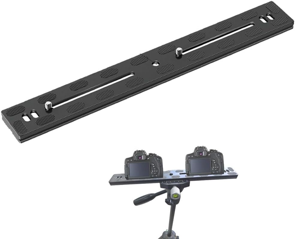 Trwteru 300mm Quick Release Plate for DSLR Cameras, Aluminum Alloy Universal Tripod Mount Plate Secure Locking