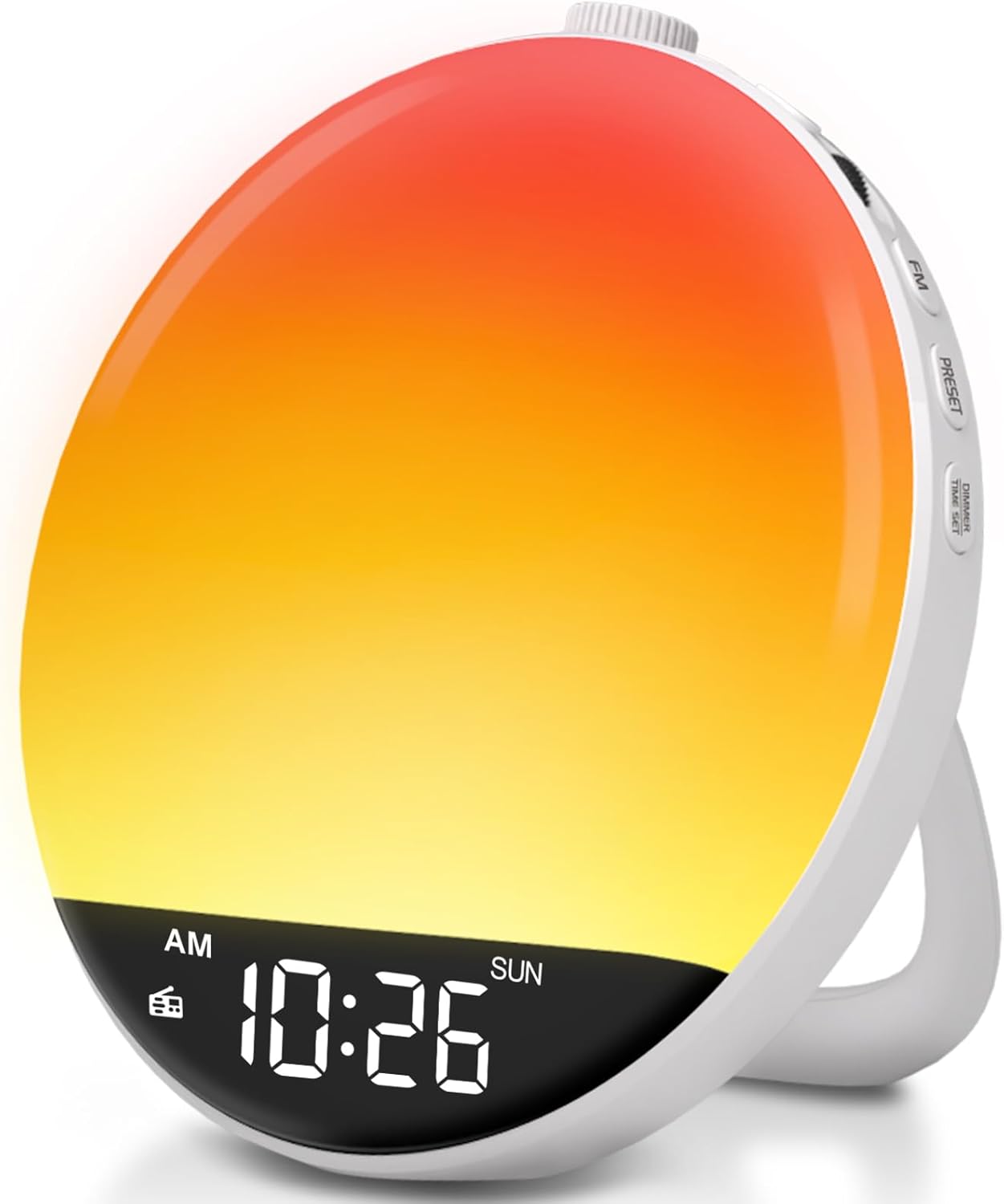 Dimmable DreamSky Sunrise Alarm Clock Radio for Bedroom - Wake up Light Alarm Clock for Kids Heavy Sleepers Adults