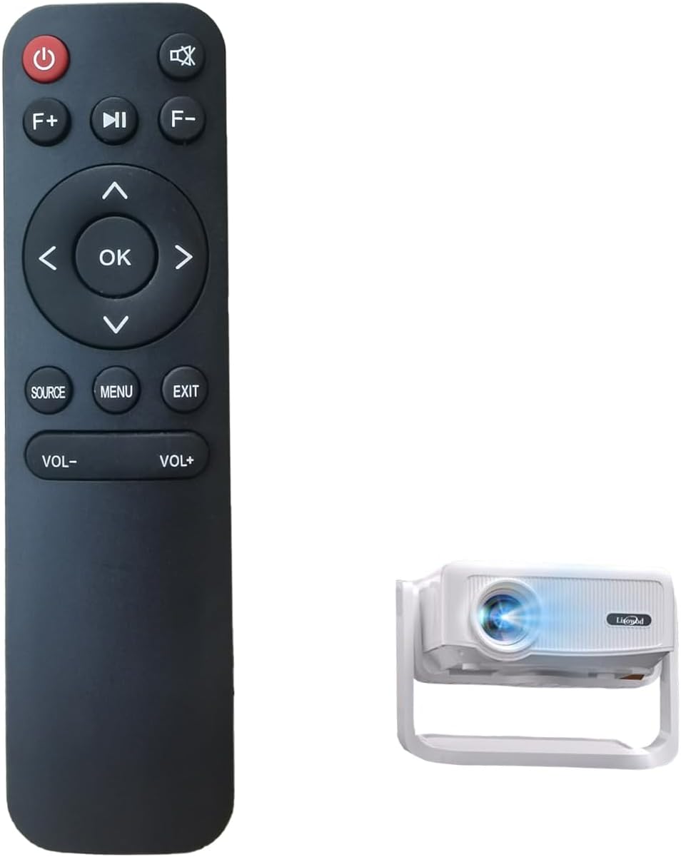 RUOYINKE L02 2025 1080P Remote Control Compatible for Lisowod Upgrade Portable Outdoor Movie Projector, Mini Projector