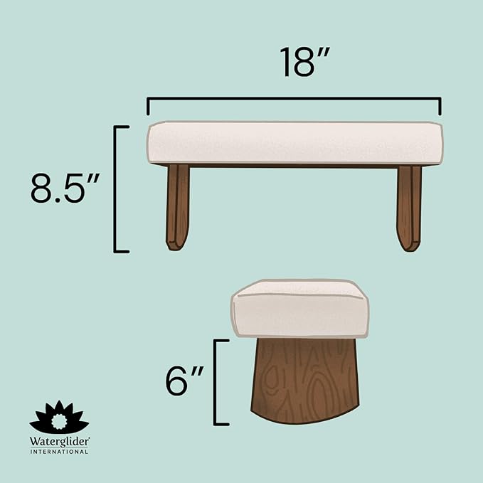 Meditation Bench (NAT. White), Seiza, Sustainable Acacia Wood with Curved Bottom Edges for The Perfect Posture, Meditation Stool, Prayer Bench, Meditation Chair, Yoga Stool