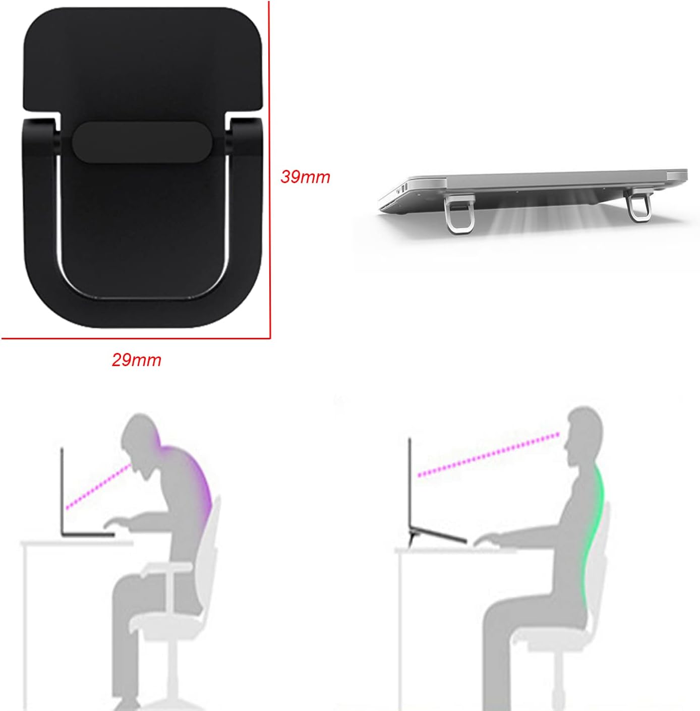 WedFeir 2pcs Keyboard Stands, Mini Laptop Stand for Desk, Portable Laptop Stand Compatible with MacBook Air Pro, Dell