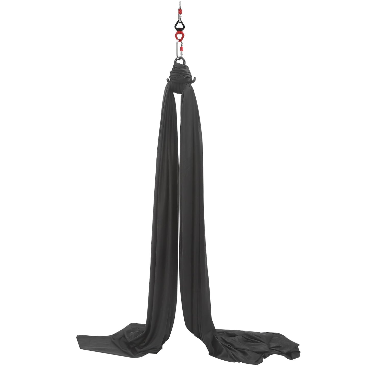Aerial Yoga Hammock Aerial Yoga Swing Sling with Install Accessories Aerial-Silk Starter Kit Hammock Practice Kit for Pilates, Inversions, Stretching 440.92lbs Capacity (16.40 * 8.53ft, Black)