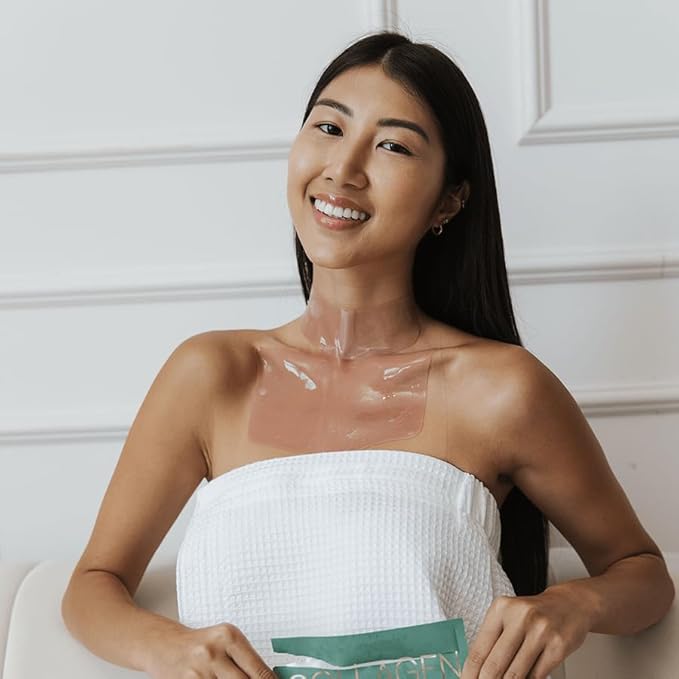 Karuna Skin - COLLAGEN Decollete & Neck Hydrogel Mask, 2-Piece Deeply Moisturizing Wrinkle Patches, Age-Defying, Hydrating & Rejuvenating, Targets Fine Lines & Wrinkles, 4 Packs