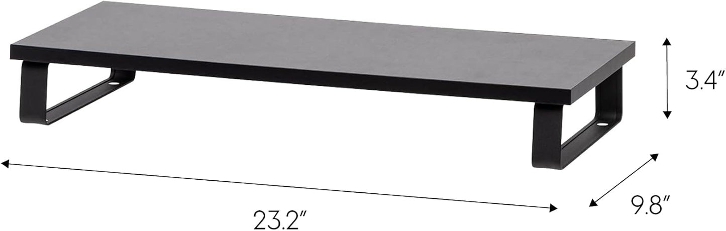 1-Tier Countertop Closet IRIS USA Multi-Purpose Modern PC Monitor Organizer Stand with Metal Legs, Ergonomic Desktop