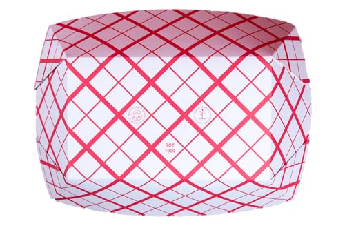 Southern Champion Tray 0433 #1000 Southland Paperboard Red Check Food Tray, 10 lb Capacity (Case of 250)