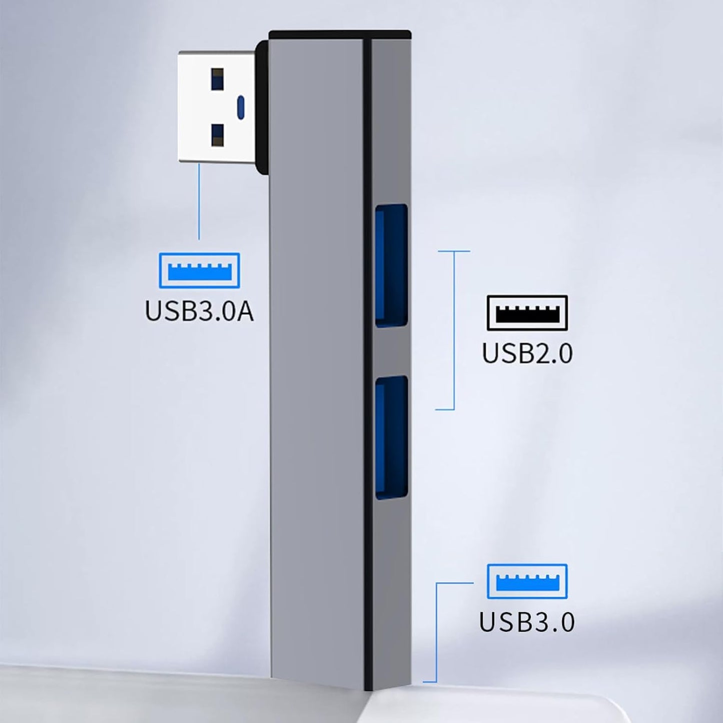 Argzm 90 4 2 USB2.0 1 USB3.0 Degree Portable USB C Hubs Port USB Expansion Fast Data Hubs with for PC Laptop
